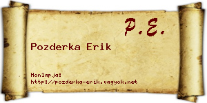 Pozderka Erik névjegykártya